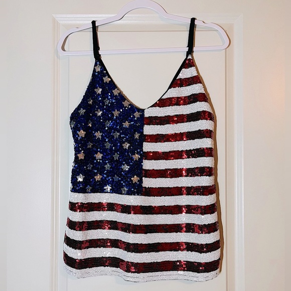 Miss Chievous | Sequin American Flag Tank Top Size Large - Picture 8 of 8